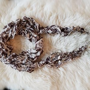 Brown and Cream Butterfly and Ladybug Scarf